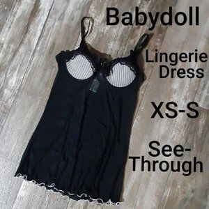 NEW Baci Sexy See-through Babydoll Lingerie Dress Size Small